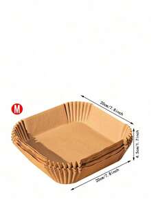 50/100pcs Square Disposable Air Fryer Liners, Specialized Paper Pads For Home Use, Heat Resistant Oil Absorbing Paper Mats For Food, For Baking Tray, Microwave And Oven, Essential Kitchen Tool - Multicolor - View 14