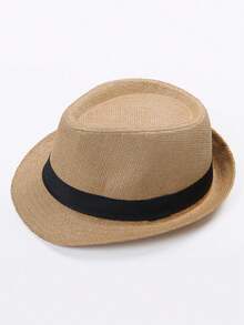 1顶男士草帽，透气编织夏季帽，多功能防晒，英伦风格软呢帽，时尚绅士牛仔帽 - 草編帽 - 查看 17