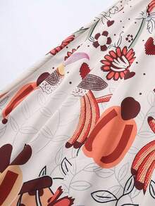 Vestido casual de mujer sin mangas con estampado de posicionamiento simple, vestido acampanado con cintura ceñida, adecuado para verano casual, vacaciones, primavera/verano, oficina, diario, fiesta, playa, graduación, uso versátil de oficina, ves - Multicolor 3 - Ver 4