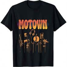 Camiseta Vintage MOTOWN Music Detroit Funk Groovy - Negro - Ver 1