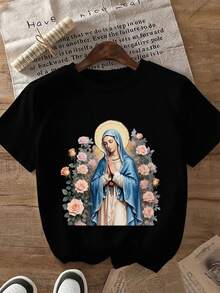 Camiseta unisex 100% con estampado de la Catedral de  - Manga corta, cuello redondo, ropa religiosa informal de peso pesado, adecuada para la familia, el Día de la Madre, Pascua y uso diario - Diseño icónico de arquitectura gótica. - Negro - Ver 8