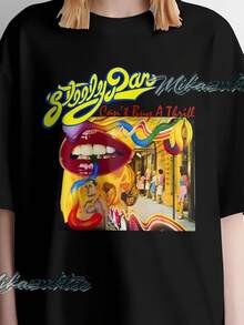 Vintage Steely T-Shirt,Rock Band Graphic Tee camisetas para hombre playeras de hombre ropa hombre conjunto de hombre playera de hombre cosas de hombre vestido casuales para mujer conjuntos de mujer blusas elegantes camisetas para mujer vestido de mujer - Negro - Ver 6
