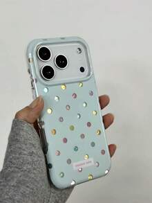 柔軟奶藍色亮面波點手機殼，適用於 iPhone 17/17 Pro/17 Pro Max，全包覆保護殼，適用於 iPhone 14/15 Pro/16 Pro Max，柔軟彈性 - 淺藍色 - 查看 6