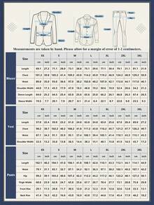 Valentines Day Outfit Men's Suit 3 Piece Blazer Jacket Vest Trousers Casual Fashion Wedding Dating Nightclub Formal Events Gift Business Casual Suits For MenSize XS-XXXL Adult Suit Tuxedo - Màu xanh hải quân - Xem 7