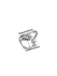 1pc Refreshing Ocean Style Rhinestone Seahorse Ring, 18K Gold Plated Open Band, Unique Design Accessory, Gift For Daily Wear And Commute - Multicolor - View 10
