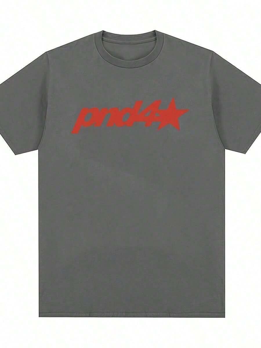 New Unisex Retro T-Shirt With "Next Door" Rap Party Letter Print PND 4, European And American Style, For Women, Summer Clothing VJP6 - 深灰色 - 查看 1