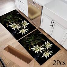 1pc Lily Flower Print Absorbent Mat/Drying Mat For Coffee Maker, Tableware - Polyester Absorbent Desktop Protective Mat With Rubber Anti-Slip Pad, For Kitchen Counter Decor, Home Bar And Dining Table - Multicolor - View 12
