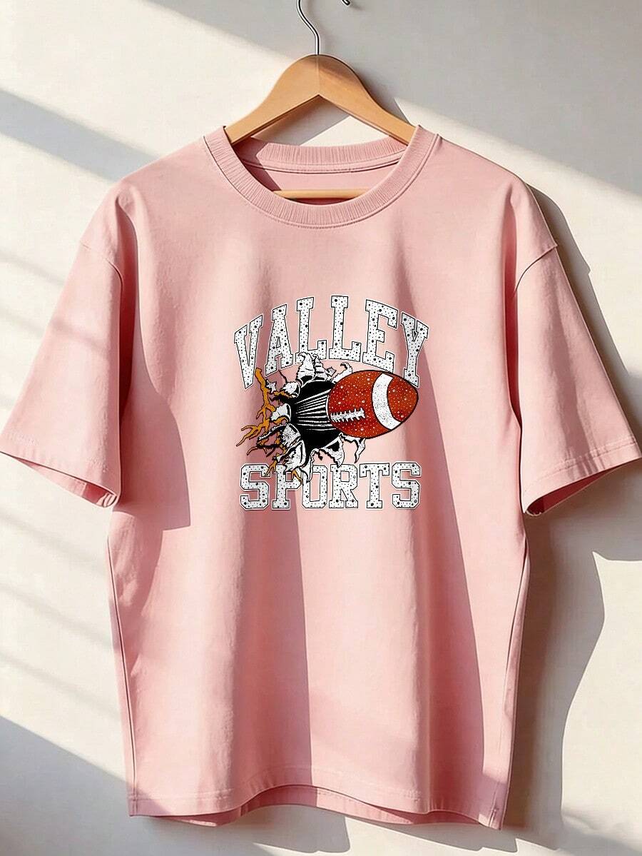 Retro Sporty Style Short Sleeve T-Shirt, Fashionable Short Sleeve T-Shirt For Spring And Summer 2026, Made In Mexico, 180 Grams. Cartoon Print, Couple Design, Suitable For Indoor Or Outdoor Wear. Crew Neck, Unisex, Ideal For Office And Leisure. One-Piece Pack. - PK-P631577SLNDXZGY426 - 查看 1