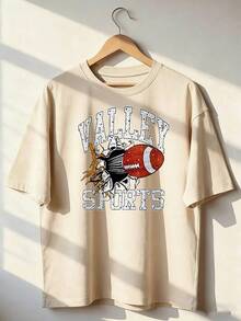 Retro Sporty Style Short Sleeve T-Shirt, Fashionable Short Sleeve T-Shirt For Spring And Summer 2026, Made In Mexico, 180 Grams. Cartoon Print, Couple Design, Suitable For Indoor Or Outdoor Wear. Crew Neck, Unisex, Ideal For Office And Leisure. One-Piece Pack. - APR-P631577SLNDXZGY426 - 查看 1