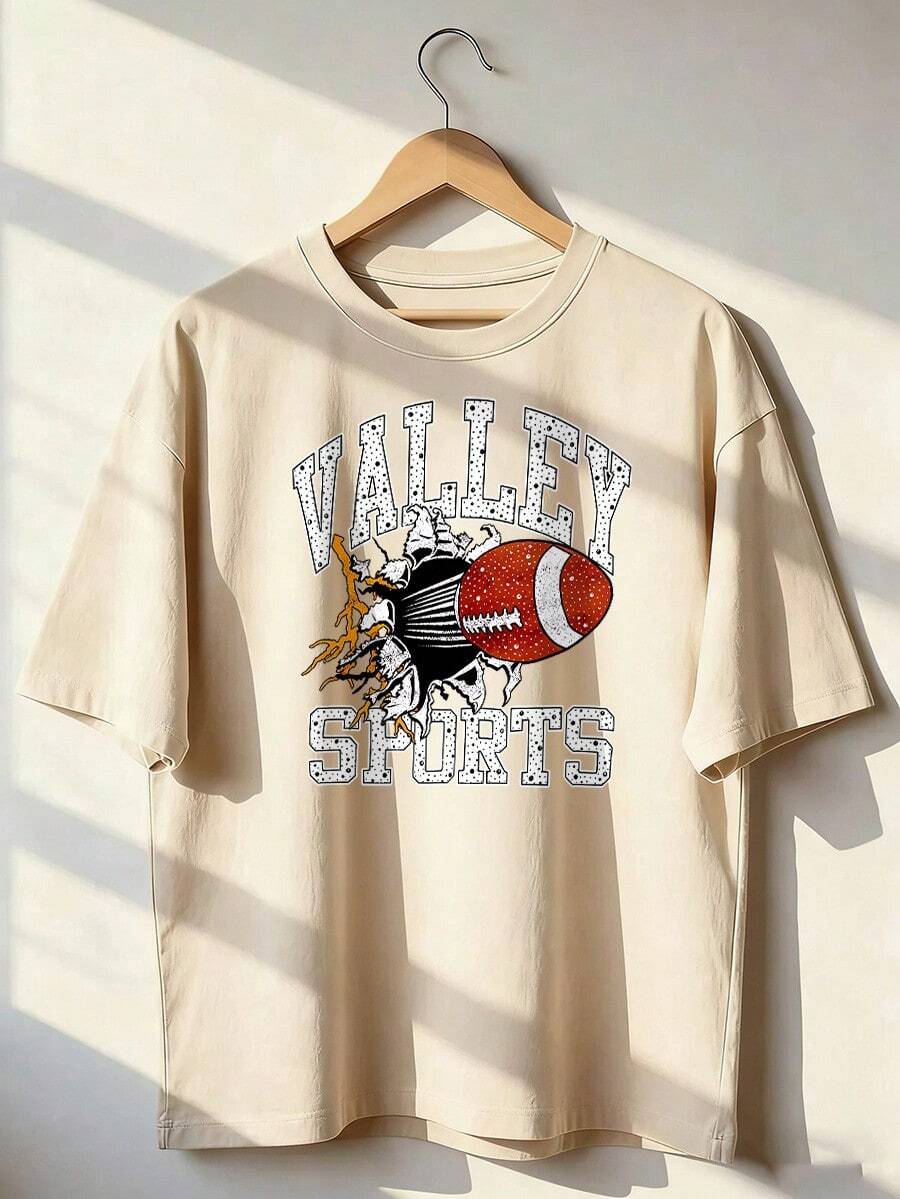 Retro Sporty Style Short Sleeve T-Shirt, Fashionable Short Sleeve T-Shirt For Spring And Summer 2026, Made In Mexico, 180 Grams. Cartoon Print, Couple Design, Suitable For Indoor Or Outdoor Wear. Crew Neck, Unisex, Ideal For Office And Leisure. One-Piece Pack. - APR-P631577SLNDXZGY426 - 查看 1