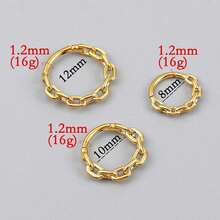 Khuyên mũi 16G bằng thép không gỉ 316L, khuyên xỏ lỗ mũi Daith, không gây dị ứng, mạ vàng 18K, trang sức xỏ khuyên cơ thể, khuyên mũi cho nữ. - xích - Xem 3