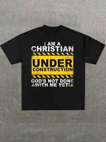 Camiseta inspiradora cristiana - Fe "Soy un cristiano en construcción" - Negro - Ver 12