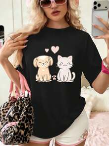 Women T-Shirts - Black - View 1