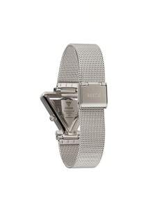 Guess Fame Series Silver Triangle Case Watch With Crystal Decor, Accessory, Brand Gift, Daily Commute & Date Outfit Watch, Anniversary Gift For Girlfriend/Best Friend, Comes With Original Watch Box GW0508L1 - Silver - View 9