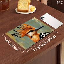 1pc Vintage Bird Print Absorbent Mat/Drying Mat For Coffee Maker, Tableware - Polyester Absorbent Desktop Protective Mat With Rubber Anti-Slip Pad, For Kitchen Counter Decor, Home Bar And Dining Table - Multicolor - View 11