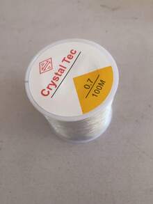 1卷透明弹力橡胶绳，0.5-1.0毫米弹力线，适用于DIY串珠手链和首饰制作，弹力串珠线，DIY水晶弹力绳，耐磨工艺线，透明白色串珠手链绳，高弹力弹力线 - A - 查看 13