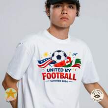 United By Football Jersey, 2026 World Cup Jersey, 2026 Summer Football Jersey, USA Canada Mexico Jersey, Gift For Football Fans, Football Graphic Jersey - 白色(限黑白款式) - 查看 8