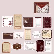 30 piezas/paquete Pegatinas con borde de texto vintage estético, pegatinas decorativas DIY creativas para scrapbooking, regalo de vacaciones, suministros de papelería personalizados - 2. Cuentos románticos en papel - Ver 12