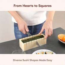 Sushi Making Kit - Beginner-Friendly Set - Sushi Maker & Mold Kit (Includes Rice Ball Molds) - Sushi Rolling Mat Set - Starter Kit - Features Reusable Tools - Easy To Clean - Creative & Fun Sushi Making Set - View 11