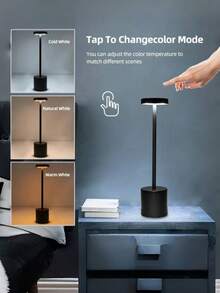 1pc Minimalist Art USB Charging Lamp - Modern Design, 3-Color Touch Home Night Light With 3 Color Temperature Settings, Suitable For Bedroom, Living Room, Dining Room, Coffee Shop, Office, Dining Hall, Bedside, Creating Warm Home Atmosphere, Creative Gift - 彩色 - 查看 9