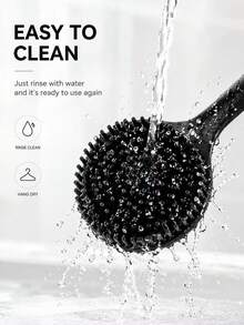 1pc Body Brush, Silicone Exfoliating Brush For Bathing And Shower Accessories - Black - View 3