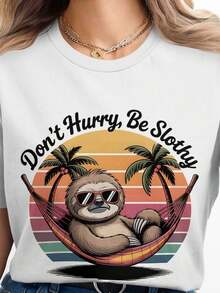 No te apresures a ser otro T1S1Hirt, Funny other, Hammock, Relax, TropicC1Al Design, Lazy other, Cute Animal, Cool T1S1Hirt, t1rendy T1S1Hirt. - Blanco - Ver 2