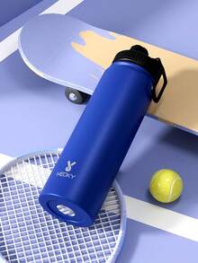 Meoky Bình nước thể thao cách nhiệt bằng thép không gỉ 18/26/40oz có nắp và tay cầm kèm ống hút, miệng rộng, hai lớp cách nhiệt chân không, chống rò rỉ, giữ nóng 12 giờ, giữ lạnh 24 giờ. - 26oz Xanh ven biển - Xem 9