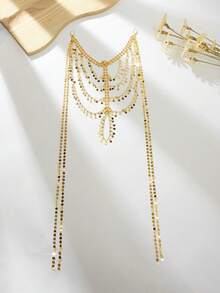 Mgyi Jewelry 镀金多层流苏发链，波西米亚风硬币吊坠发饰，适合节日、婚礼和派对佩戴 - PTL-040 - 查看 2