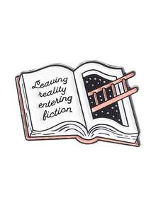 Leaving Reality Entering Fiction Reading Theme Brooch, Unique Bookish Accessory, Perfect Gift For Literature Lovers, Stylish Pin Design - Multicolor - View 9