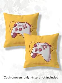 2pcs Retro Gaming Console Pattern Velvet Soft Decorative Pillow Covers, Digital Printing, Home Decor Cushion Covers For Sofa, Living Room, Bedroom, Without Pillow Insert - Multicolor - View 12