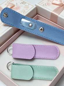 Bộ dũa móng tay 6 món/2 món, gồm hộp đựng bằng da và dũa móng tay trong suốt; Bộ dũa móng tay mini bao gồm một miếng đánh bóng bằng thủy tinh để làm sáng móng, cùng với một dũa móng tay pha lê để trang trí móng; Dụng cụ đa năng trong suốt - Nhiều màu - Xem 1