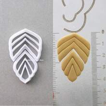 軟陶耳環聚合物黏土模具 不對稱幾何形/蓮花黏土切割器 DIY 珠寶吊墜製作工具 - 白色 - 查看 16