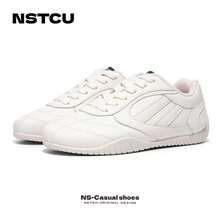 NSTCU Giày thể thao nữ casual, giày thể thao buộc dây bằng da PU màu trơn, giày retro công sở cho nữ, phù hợp cho hoạt động ngoài trời, văn phòng, phòng tập thể dục, kỳ nghỉ, mùa xuân, hè, thu, đông. - trắng - Xem 11