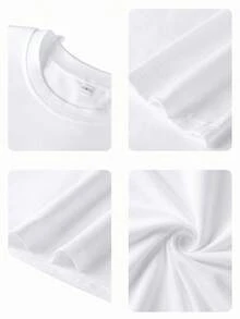 Camiseta de manga larga para mujer, primavera/otoño 2025, nueva, casual, con estampado de palmeras y eslogan, corte holgado y hombros caídos, un esencial de moda para cada temporada, color blanco. - Blanco - Ver 2