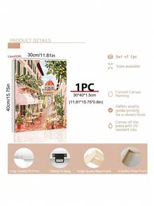 1pc Florence Italian Cafe Wall Art, San Francisco Wall Art, Travel Poster, City Art, Festival Gift,Suitable For Bedroom,Living Room,Kitchen,Wall Arts,Wall Decor,Home Decor,Room Decor, Canvas Wall Art, Posters, Wall Art With Frame, Optional Frame ﻿ ﻿ - 1PCS - View 7