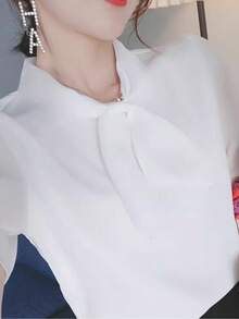 2026 New Summer Women's Blouse, Fashion Elegant Versatile Loose Casual Short Sleeve Top White - White - View 5