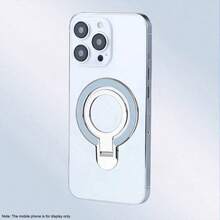 1pc Ultra-Thin Finger Ring Phone Holder, Self-Adhesive Design, Smooth Texture, Portable Desktop Stand. C-Shaped Magnetic Component Can Be Used With Magnetic Accessories, Foldable Design To Save Space, Smartphone Ring Holder & Decorative Accessory. - Multicolor - View 13