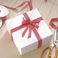 10.0m Red & White Plaid Ribbon - High Quality Decorative Ribbon For Gift Wrapping, Bow Making, Crafts, DIY Projects, Party Decorations, Suitable For Handicrafts, Craft Supplies, Rustic Style, Vibrant Colors - View 11