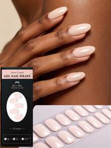 Showyboo Semi-Cured Gel Nail Stickers 20pcs, Translucent Soft Solid Color Design, Protects Natural Nails, UV Lamp Required, Versatile For All Seasons, Suitable For Home Leisure, Wedding Looks, Weekend Gatherings And Vacations - Multicolor - View 21