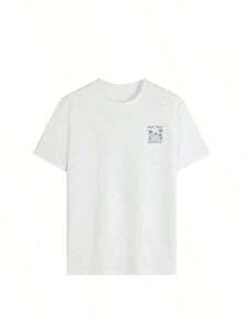 Women's Short-Sleeved, Round-Neck T-Shirt In A Casual, Summery Style, Featuring A Simple And Versatile Palm Tree Slogan Print, Suitable For Everyday Wear. Graphic T-Shirt, Women's Vacation Top. - 白色 2 - 查看 5