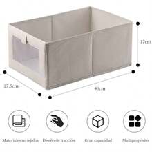 Caja De Almacenamiento Plegables Cajones Organizador De Ropa Bolsa Cestos Almacenamiento De Tela Resistente Closets Cajas Organizadoras De Almacenaje Para Ropa Juguetes Libros Dormitorio - 3 piezas - Ver 7