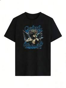 Camiseta de Manga Corta con Estilo Gótico y Vintage,Camiseta de manga corta de moda para primavera y verano de 2026, hecha en México, 180 gramos. Estampado de dibujos animados, modelo de pareja, apta para uso interior o exterior. Cuello redondo, unisex, ideal para oficina y ocio. Paquete de una pieza. - BK-P631577SLNDXZGY439 - Ver 2