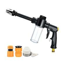1pc Rechargeable Multi-Function Car Wash Water Gun, Suitable For Car Washing And Plant Watering, Durable Foam Wash Gun With Adjustable Nozzle, Efficient Cleaning, Irrigation And Inflation - Black - View 13