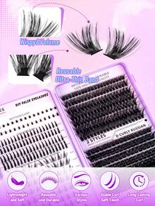 Bộ nối mi D-URL 426 sợi, nhiều kiểu dáng trong một hộp, bộ nối mi dung lượng lớn, bộ dụng cụ tự nối mi, bao gồm mi dưới + mi nhọn + mi lá mùa thu + mi giả 80D + 100D, bộ nối mi D-URL riêng lẻ kèm keo dán mi và chất làm kín, cũng như bộ nối mi hỗn hợp 10-16mm, bộ mi giả, mi giả. - màu đen - Xem 3