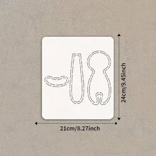 Khuôn thêu và may hình tai thỏ PET - Khuôn thủ công màu ngà bền chắc với hình chú thỏ dễ thương, chi tiết nơ và thiết kế đường viền hoàn hảo, phù hợp cho việc tự làm chắp vá, may chăn, trang trí quần áo, phụ kiện hình thỏ. - Thỏ tai to - Xem 11
