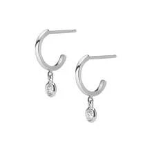 Bông tai dáng dài sang trọng của Ewell Jewellery, bạc sterling 925 mạ vàng 18k, đính đá Zirconia tròn, thích hợp cho bé gái đeo hàng ngày. - Bông tai đính đá Zircon - Xem 11