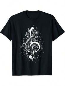 Treble Clef - Classical Music Pianist T-Shirt, Small Size - Black - View 1