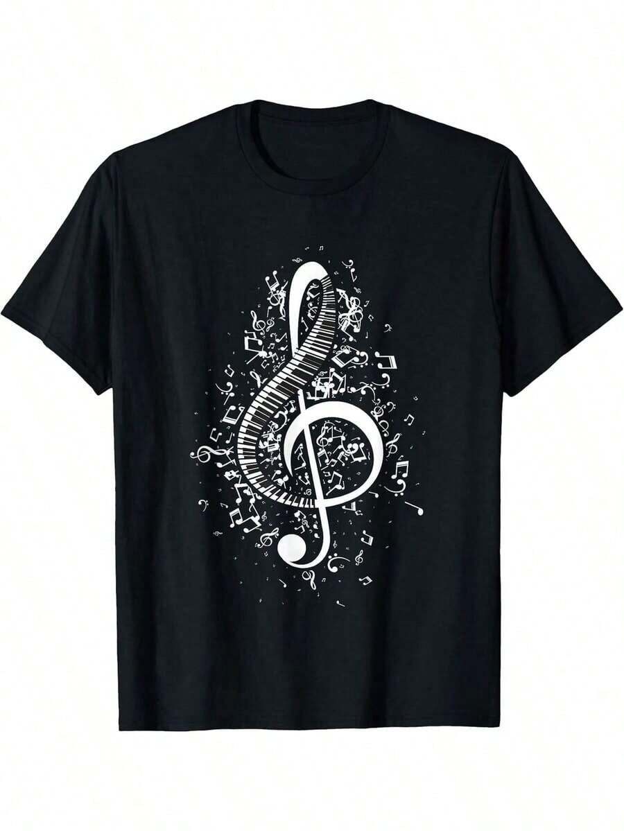 Treble Clef - Classical Music Pianist T-Shirt, Small Size - Black - View 1