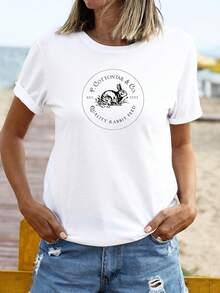 P. Cottontail Co. Pascua T1EE Rabbit Graphic S1Hirt - Blanco - Ver 2