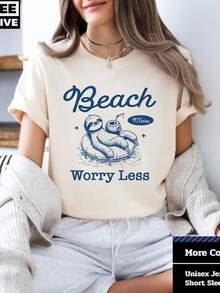 Beach other T1S1Hirt Relaxed Summer Vibes, UniS1ex Graphic T1EE - Blanco - Ver 2